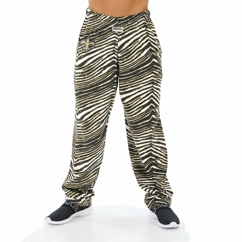 Zubaz NFL Men's New Orleans Saints Classic Zebra Print Team Logo Pants Cover