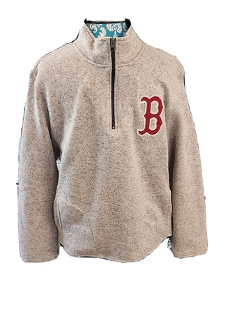 Boston Red Sox 47 Brand Men’s 1/4 Zip Pullover Men's XL Ivory Sewn Logo Cover