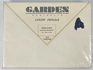 Luxury Percale Single Bed Pleated Bed skirt 240 Treads Garden Australia - Picture 1 of 8