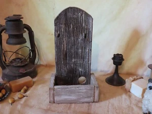 Primitive Reclaimed Wood Electric Candle Holder Folk Art Farmhouse #4 - Picture 1 of 5