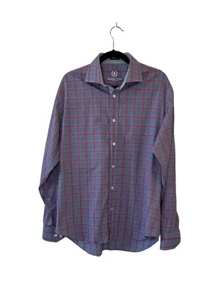 Bugatchi Uomo Men's Classic Fit Shirt  Size XL Preppy Button up with Flip Sleeve - Image 1 of 4