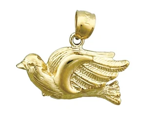 14K Gold Pigeon Pendant - Picture 1 of 6