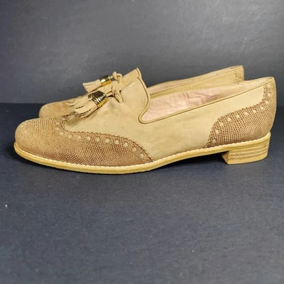 Stuart Weitzman Guything Tostado Gamuza Borla Mocasines Pisos Oxfords Zapatos Para Mujer 9  Foto 1 de 4