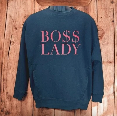 Sudadera Express "Boss Lady" Mujer Negra Bolsillos Pequeña Foto 1 de 4