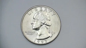 1993 D Washington Quarter Uncirculated BU from mint set **FREE SHIPPING** - Picture 1 of 2