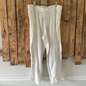 NWT Athleta Retreat Linen Ankle Pant Sz XL White High Rise Lightweight Wide Leg - Picture 1 of 15