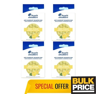 KOPF & SCHULTERN Head & Shoulders Deep Clean Citrus Shampoo Bar Anti-Schuppen Solid Bar 4er Pack