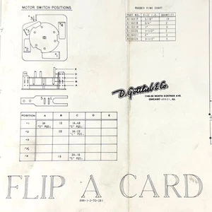 Gottlieb Flip A Card Pinball Machine Game Manual Schematics ORIGINAL - Picture 1 of 3
