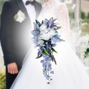 Hochzeitsstrauß für Braut Brautjungfer Blumenstrauß Form künstlich für Valentinstag - Bild 1 von 7