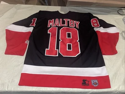 Camiseta Kirk Maltby Preta Detroit Red Wings Costurada Masculina Média Iniciante Vintage NHL - Imagem 1 de 4
