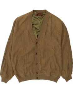 MALAGRIDA Mens Bomber Jacket UK 42 XL Khaki Linen CS35 - Picture 1 of 3