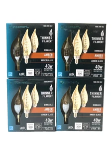 EcoSmart 40W Equivalent B11 Dimmable E12 Candelabra LED Amber 4 X (3 Packs) - Picture 1 of 3