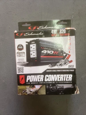 Schumacher XI41B 410 Watt DC to AC Power Inverter with 120V AC Outlet, USB Port - Image 1 of 4
