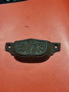 Apothecary Cast Iron Drawer Cup Bin Pull Handle Antique Brass Or Cast Iron #2 - Picture 1 of 4