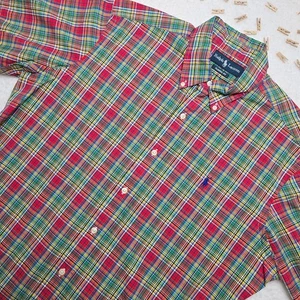 Camicia Ralph Lauren uomo vestibilità classica a quadri manica corta taglia L multicolore casual - Foto 1 di 13