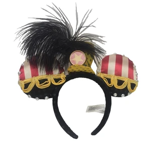 Vintage Disney Orecchie di Topolino Fascia Fascia Direttore Top Cappello Piume - Foto 1 di 22