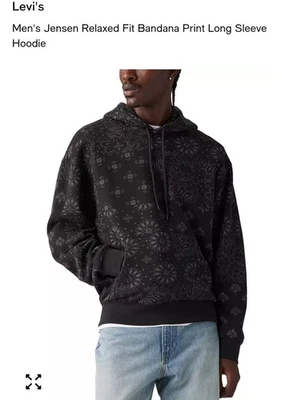NEW UNISEX Levi's Jenson Bandana Relaxed Fit Patchwork Hoodie XS Kangaroo Cozy - Image 1 of 4