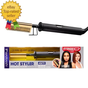 Hot Comb Hair Straightener 450 Degrees Straight Teeth Electric Heating Comb Pre - Picture 1 of 4