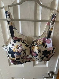 NWT 44D Cacique Comfort Bliss Lightly Lined Balconette Lane Bryant Floral Beige - Picture 1 of 4