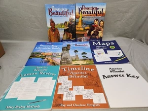 Lot Of 8 Notgrass AMERICA THE BEAUTIFUL BOOKS: Books 1 & 2, Answer Key, Maps + 4 - Picture 1 of 19