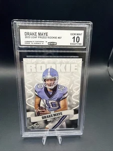 Drake Maye 2023-24 Leaf Prezed Graded 10 Rookie Card RC #07 NFL Patriots - Foto 1 di 4