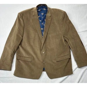 Mens Ralph Lauren Corduroy Blazer 52R Dog Print Lining Elbow Patches - Picture 1 of 4