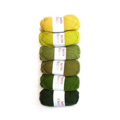 Katia Ombre #8 GREENS 100% Merino Wool Knitting Yarn Shawl Kit - Image 1 of 3