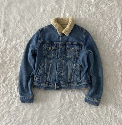 Polo Ralph Lauren Sherpa Lined Trucker Denim Jacket Blue Big Kids Medium 8-10 - Image 1 of 4