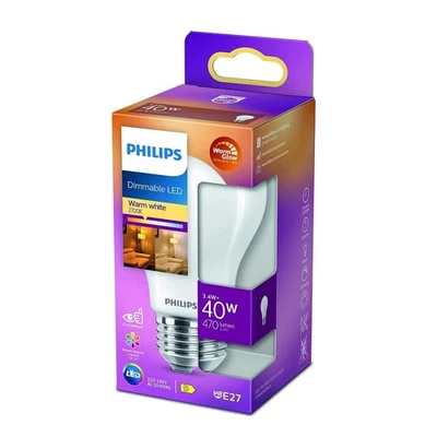 Philips LED Lampadina, Goccia, WarmGlow, 3.4-40W, Dimmerabile, E27, 1 Pezzo dtfh - Immagine 1 di 2