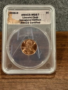 2008-D Lincoln Memorial Cent ANACS MS67 Inaugural Edition - Picture 1 of 2