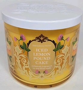 BATH & BODY WORKS ICED LEMON POUND CAKE 3 WICK 14.5 OZ SCENTED CANDLE - Picture 1 of 4