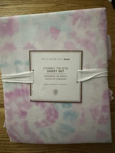 Juego de sábanas Pottery Barn Teen cósmico tie dye nuevo rosa azul reina nuevo - Imagen 1 de 5
