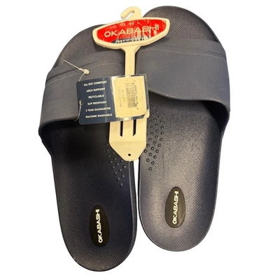 Okabashi Mens Coast Slide Sandals Navy Size 11 Slip Resistant Machine Washable - Image 1 of 4