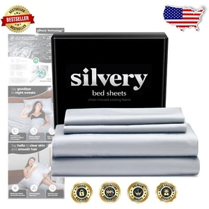 Queen Size Silber infundiert Bettwäsche Set mit Selbstreinigungs- & Kühlfunktionen - Bild 1 von 11