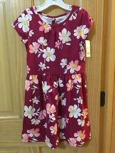 NWT Carter's Flower Floral Dress Girls Plum 6/6x,7,12,14 - Picture 1 of 2