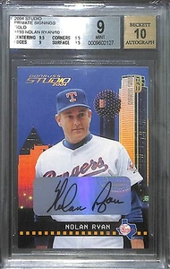 2004 Studio Baseball Gold Private Signings #193 Nolan Ryan No 6 of 10 BGS 9 - Picture 1 of 2
