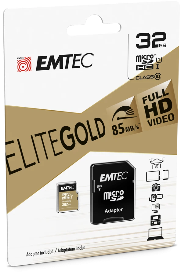 Emtec Micro SD Karte 32GB SDHC Class 10 UHS-I Speicherkarte 80MB/s Memory Card - Bild 1 von 1
