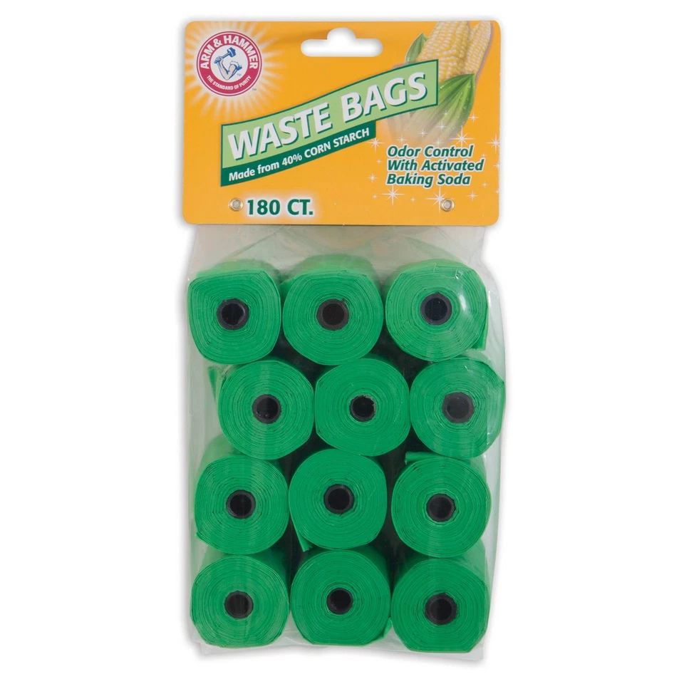 Arm & Hammer 71092 Corn Starch Waste Bag Refills 180 Count