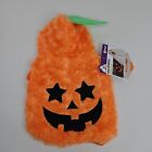 Dog Halloween Pumpkin Costume Size Small 9" Jack O Lantern New!