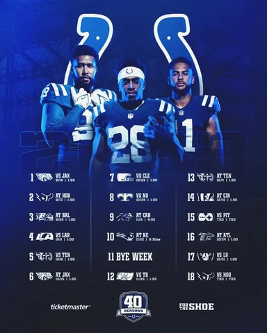 Indianapolis Colts 2023 Season Schedule NFL 8x10 Photograph Print Cover