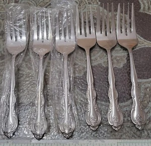 Juego de 6 tenedores de postre para ensalada VERONA WM Rogers & Son 6,5" International Silver Pa - Imagen 1 de 3