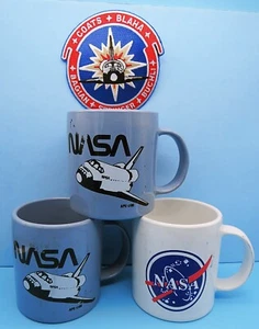 NASA MUG TRIO + PATCH Lot vtg Space Shuttle DISCOVERY STS-29 - Picture 1 of 2