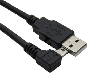2m Black Mini USB B 5 pin Male Right Angle 90 Degree to USB 2.0 Male Data Cable - Picture 1 of 10