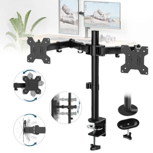 Dual Monitor Schwenkarm Tisch Halterung Doppel Halter 2x 8KG Office 13-30 Zoll - Bild 1 von 15