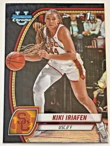 2024-25 Bowman University cromo KIKI IRIAFEN RC refractor de onda negra 1st Mystic - Imagen 1 de 2