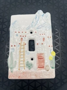 VTG Otagari Curtis Swann Adobe Pueblo Southwestern Hand Painted Light Switch - Picture 1 of 5