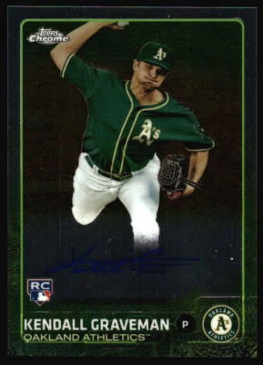 2015 Topps Chrome Kendall Graveman Auto #AR-KG Oakland Athletics L2 - Image 1 of 2