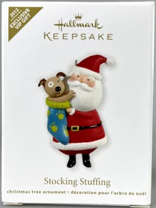 Hallmark Santa and Dog in Stocking Ornament STOCKING STUFFING 2012 VIP Gift Excl - Picture 1 of 4
