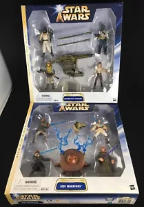 STAR WARS ROTJ SKIRMISH AT CARKOON + AOTC JEDI WARRIORS SETS HASBRO 2003 NISB - Bild 1 von 7
