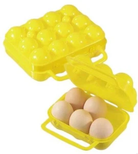 6 Egg Holder Plastic Storage Case Container Camping Picnic Hiking Caravan 4WD - Foto 1 di 1